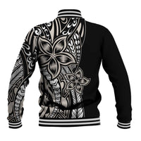 Polynesian Plumeria Floral Tattoo Pattern Baseball Jacket Beige Style LT9 - Polynesian Pride