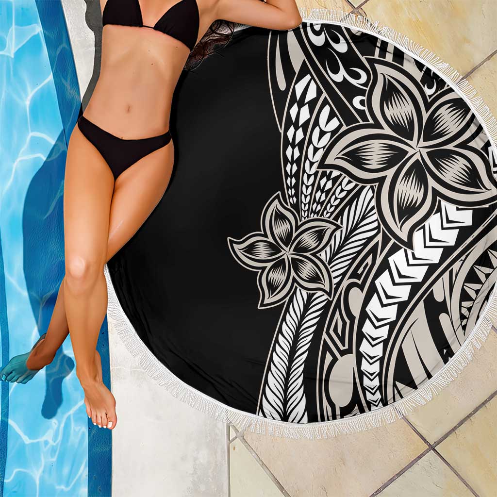 Polynesian Plumeria Floral Tattoo Pattern Beach Blanket Beige Style LT9 - Polynesian Pride