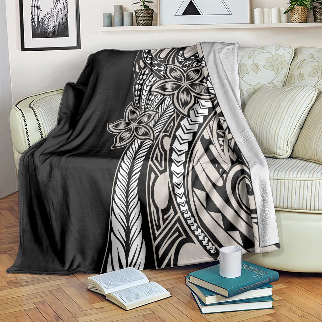 Polynesian Plumeria Floral Tattoo Pattern Blanket Beige Style LT9 Beige - Polynesian Pride