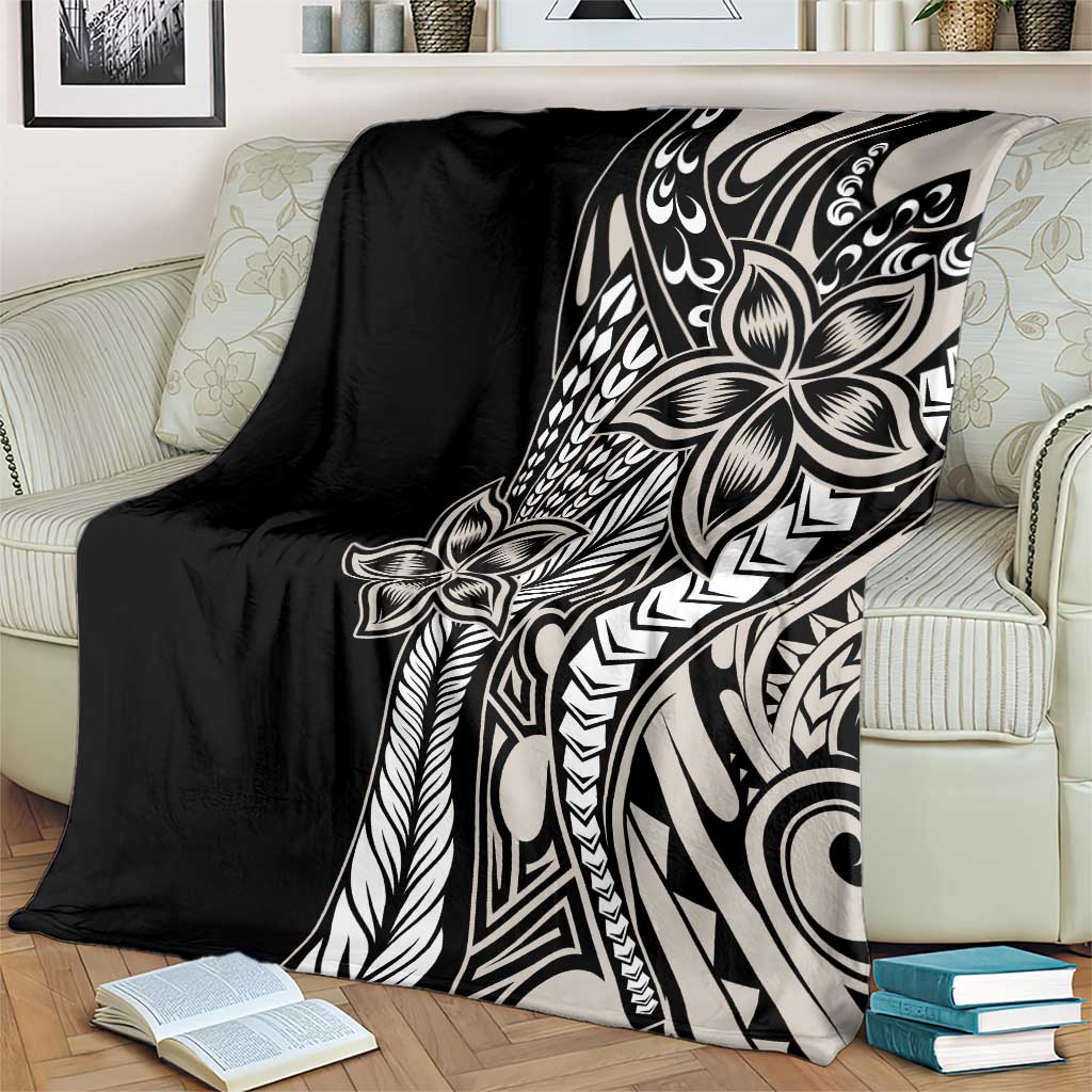 Polynesian Plumeria Floral Tattoo Pattern Blanket Beige Style LT9 - Polynesian Pride