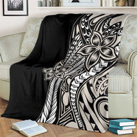 Polynesian Plumeria Floral Tattoo Pattern Blanket Beige Style LT9 - Polynesian Pride