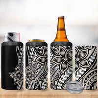 Polynesian Plumeria Floral Tattoo Pattern 4 in 1 Can Cooler Tumbler Beige Style LT9 - Polynesian Pride