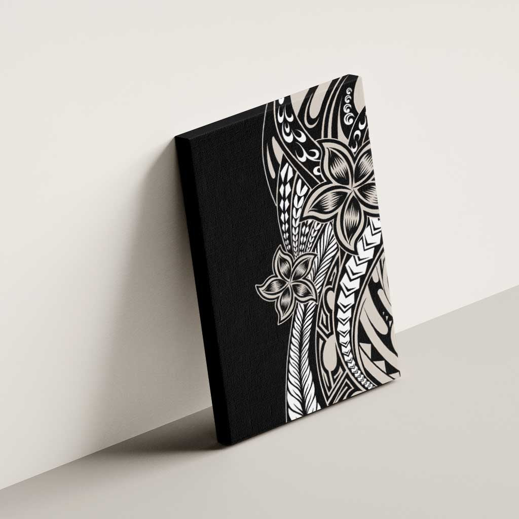 Polynesian Plumeria Floral Tattoo Pattern Canvas Wall Art Beige Style LT9 - Polynesian Pride