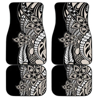 Polynesian Plumeria Floral Tattoo Pattern Car Mats Beige Style LT9 - Polynesian Pride