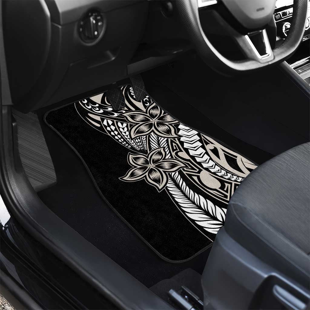 Polynesian Plumeria Floral Tattoo Pattern Car Mats Beige Style LT9 - Polynesian Pride