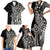 Polynesian Plumeria Floral Tattoo Pattern Family Matching Short Sleeve Bodycon Dress and Hawaiian Shirt Beige Style