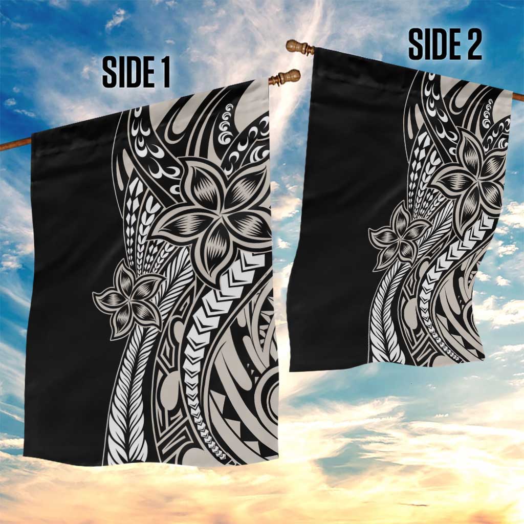 Polynesian Plumeria Floral Tattoo Pattern Garden Flag Beige Style LT9 - Polynesian Pride
