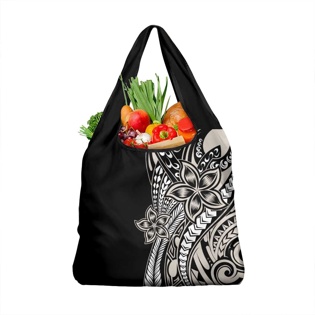 Polynesian Plumeria Floral Tattoo Pattern Grocery Bag Beige Style LT9 1-pack One Size Beige - Polynesian Pride