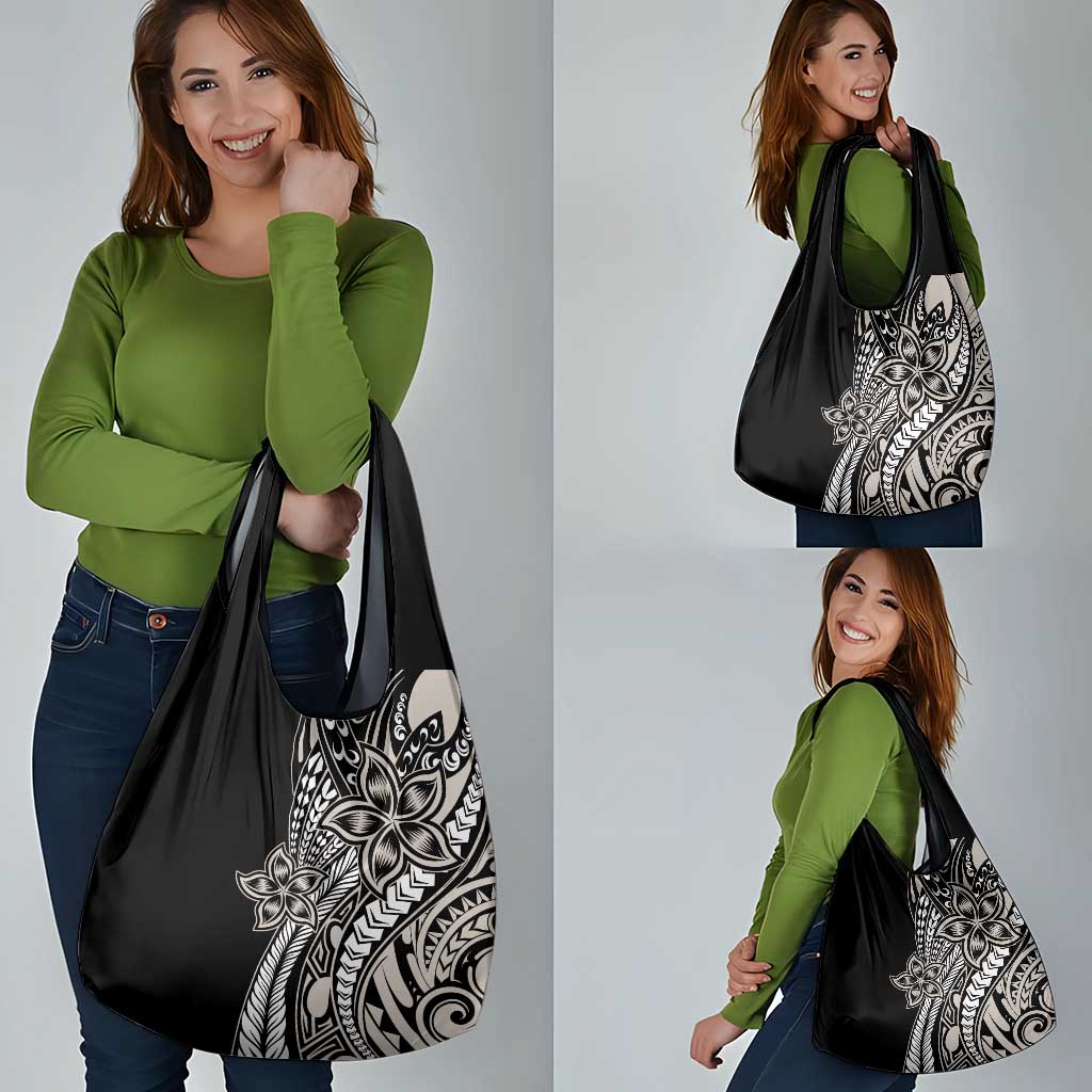 Polynesian Plumeria Floral Tattoo Pattern Grocery Bag Beige Style LT9 - Polynesian Pride
