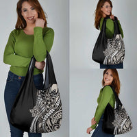 Polynesian Plumeria Floral Tattoo Pattern Grocery Bag Beige Style LT9 - Polynesian Pride