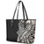 Polynesian Plumeria Floral Tattoo Pattern Leather Tote Bag Beige Style