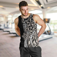 Polynesian Plumeria Floral Tattoo Pattern Men Tank Top Beige Style LT9 Beige - Polynesian Pride