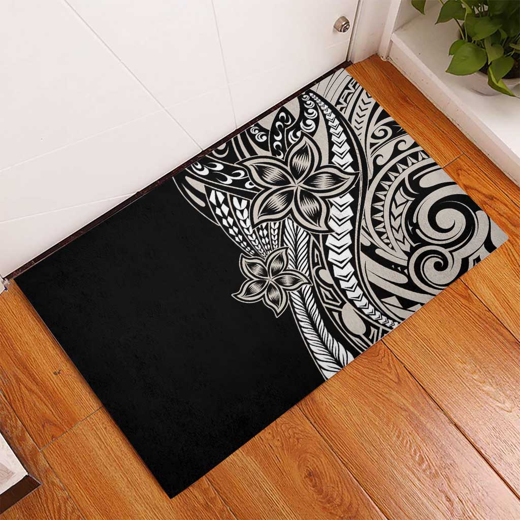 Polynesian Plumeria Floral Tattoo Pattern Rubber Doormat Beige Style LT9 - Polynesian Pride