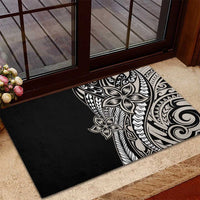 Polynesian Plumeria Floral Tattoo Pattern Rubber Doormat Beige Style LT9 - Polynesian Pride