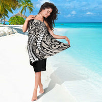 Polynesian Plumeria Floral Tattoo Pattern Sarong Beige Style