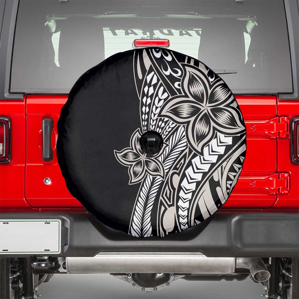 Polynesian Plumeria Floral Tattoo Pattern Spare Tire Cover Beige Style LT9 - Polynesian Pride