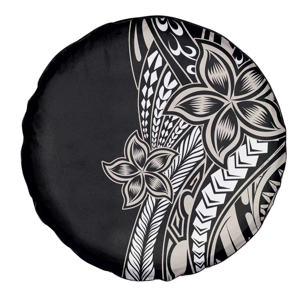 Polynesian Plumeria Floral Tattoo Pattern Spare Tire Cover Beige Style LT9 - Polynesian Pride