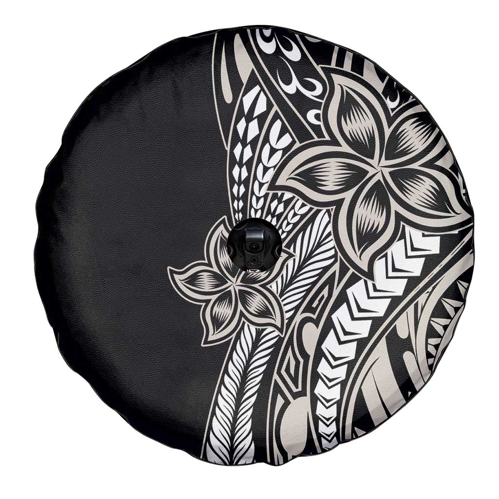 Polynesian Plumeria Floral Tattoo Pattern Spare Tire Cover Beige Style LT9 - Polynesian Pride