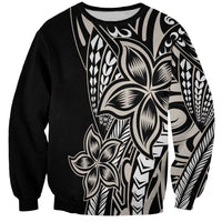 Polynesian Plumeria Floral Tattoo Pattern Sweatshirt Beige Style LT9 Unisex Beige - Polynesian Pride