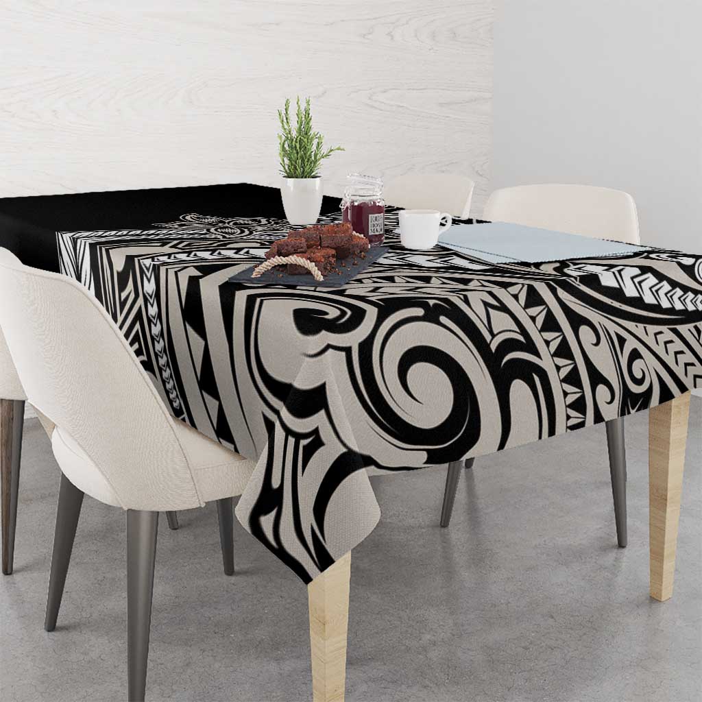 Polynesian Plumeria Floral Tattoo Pattern Tablecloth Beige Style LT9 - Polynesian Pride