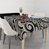 Polynesian Plumeria Floral Tattoo Pattern Tablecloth Beige Style LT9 - Polynesian Pride