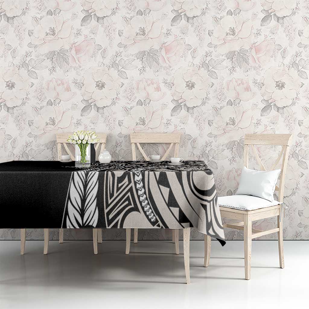 Polynesian Plumeria Floral Tattoo Pattern Tablecloth Beige Style LT9 - Polynesian Pride
