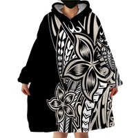 Polynesian Plumeria Floral Tattoo Pattern Wearable Blanket Hoodie Beige Style LT9 - Polynesian Pride