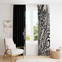 Polynesian Plumeria Floral Tattoo Pattern Window Curtain Beige Style LT9 - Polynesian Pride