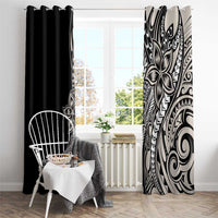 Polynesian Plumeria Floral Tattoo Pattern Window Curtain Beige Style LT9 - Polynesian Pride