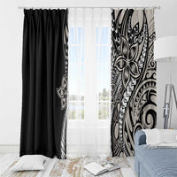 Polynesian Plumeria Floral Tattoo Pattern Window Curtain Beige Style LT9 - Polynesian Pride