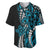 Polynesian Plumeria Floral Tattoo Pattern Baseball Jersey Bllue Style