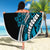 Polynesian Plumeria Floral Tattoo Pattern Beach Blanket Blue Style