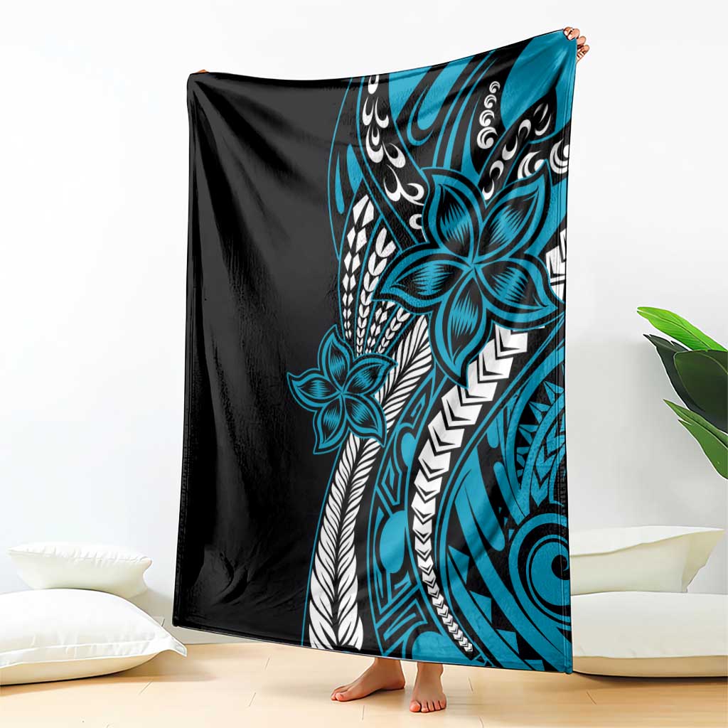 Polynesian Plumeria Floral Tattoo Pattern Blanket Blue Style LT9 - Polynesian Pride