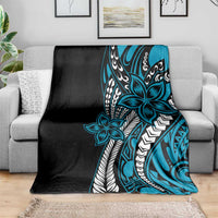 Polynesian Plumeria Floral Tattoo Pattern Blanket Blue Style LT9 - Polynesian Pride