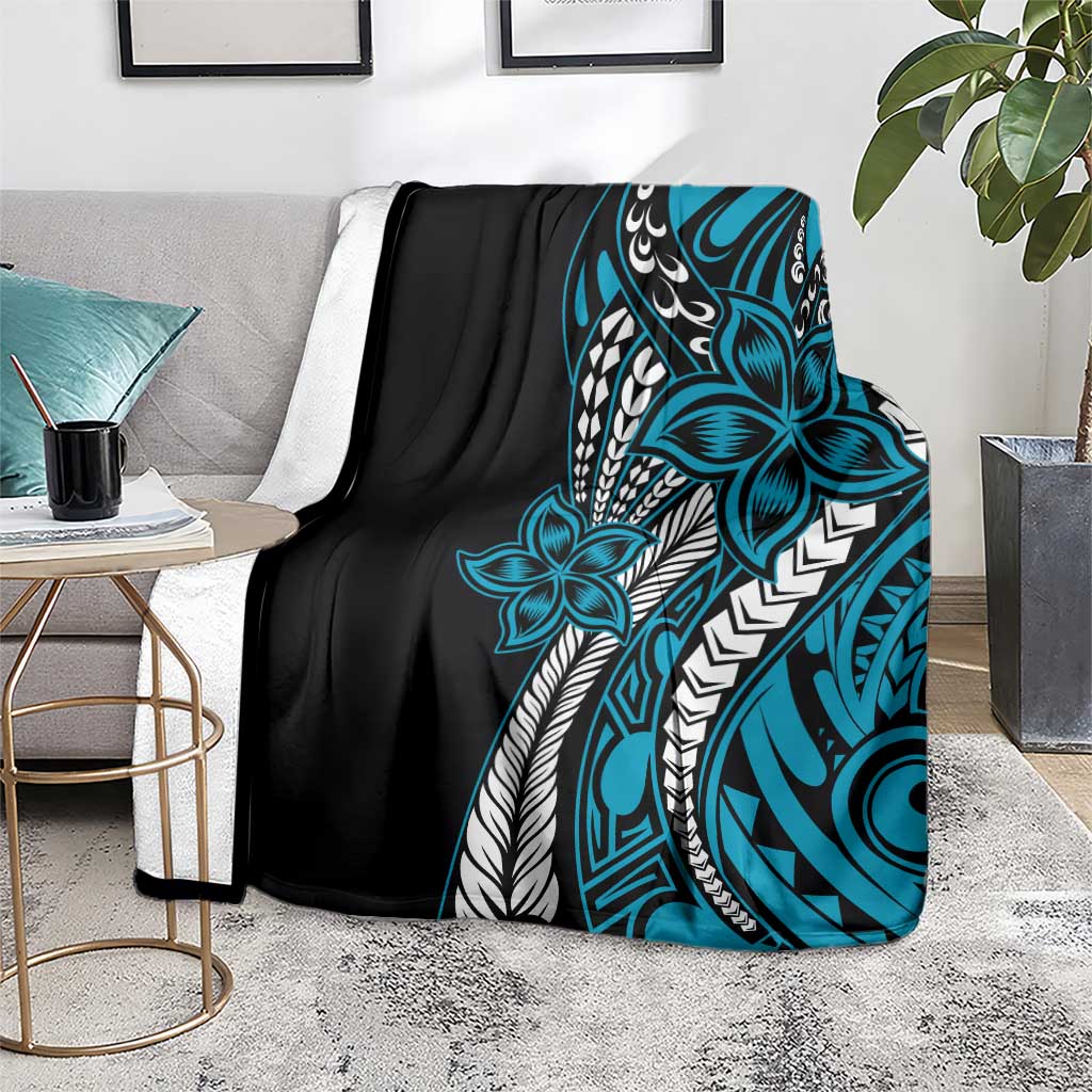 Polynesian Plumeria Floral Tattoo Pattern Blanket Blue Style LT9 - Polynesian Pride