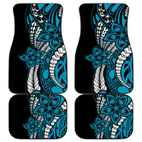 Polynesian Plumeria Floral Tattoo Pattern Car Mats Blue Style LT9 - Polynesian Pride