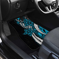Polynesian Plumeria Floral Tattoo Pattern Car Mats Blue Style LT9 - Polynesian Pride