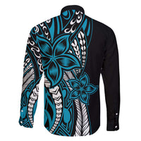 Polynesian Plumeria Floral Tattoo Pattern Family Matching Mermaid Dress and Hawaiian Shirt Bllue Style