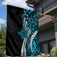 Polynesian Plumeria Floral Tattoo Pattern Garden Flag Blue Style LT9 - Polynesian Pride