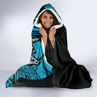 Polynesian Plumeria Floral Tattoo Pattern Hooded Blanket Blue Style LT9 - Polynesian Pride