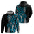 Polynesian Plumeria Floral Tattoo Pattern Hoodie Bllue Style