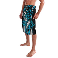Polynesian Plumeria Floral Tattoo Pattern Lavalava Blue Style LT9 - Polynesian Pride