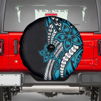 Polynesian Plumeria Floral Tattoo Pattern Spare Tire Cover Blue Style LT9 - Polynesian Pride