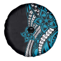 Polynesian Plumeria Floral Tattoo Pattern Spare Tire Cover Blue Style LT9 - Polynesian Pride