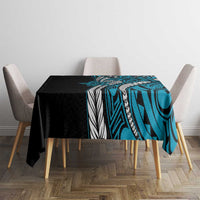 Polynesian Plumeria Floral Tattoo Pattern Tablecloth Blue Style LT9 - Polynesian Pride