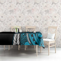 Polynesian Plumeria Floral Tattoo Pattern Tablecloth Blue Style LT9 - Polynesian Pride