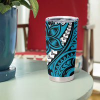 Polynesian Plumeria Floral Tattoo Pattern Tumbler Cup Blue Style LT9 - Polynesian Pride