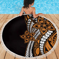 Polynesian Plumeria Floral Tattoo Pattern Beach Blanket Gold Style LT9 - Polynesian Pride