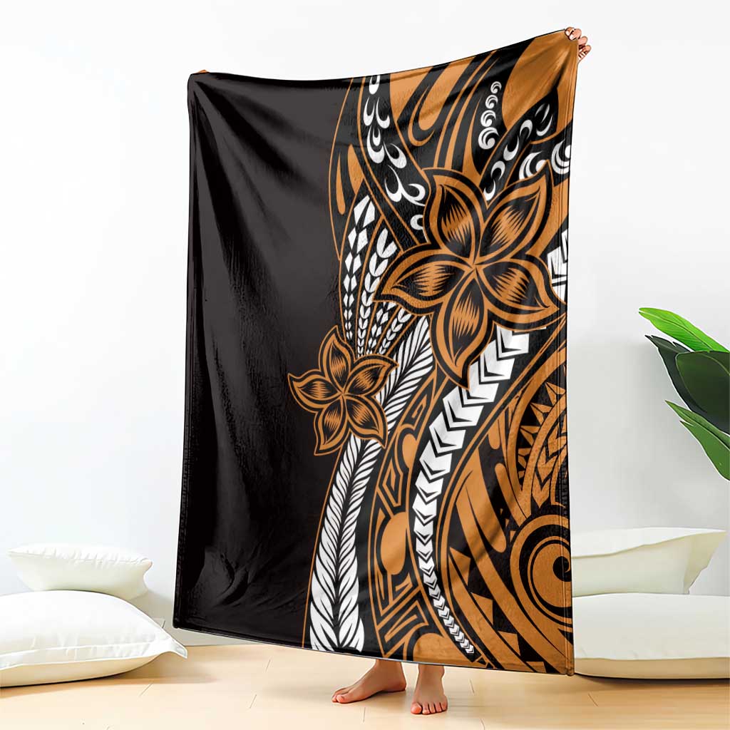 Polynesian Plumeria Floral Tattoo Pattern Blanket Gold Style LT9 - Polynesian Pride