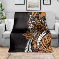 Polynesian Plumeria Floral Tattoo Pattern Blanket Gold Style LT9 - Polynesian Pride